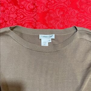 Coldwater Creek 70% Silk/30% Cotton Women's Khaki Top Small